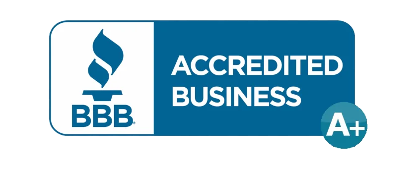 BBB accredited business A plus rating badge for Hugo Fire and Water Restoration