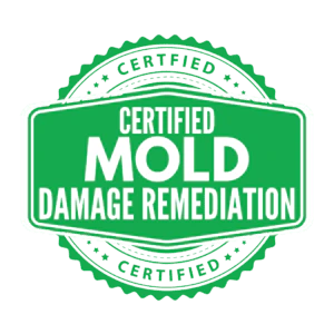 Certified mold damage remediation badge for Hugo Fire and Water Restoration