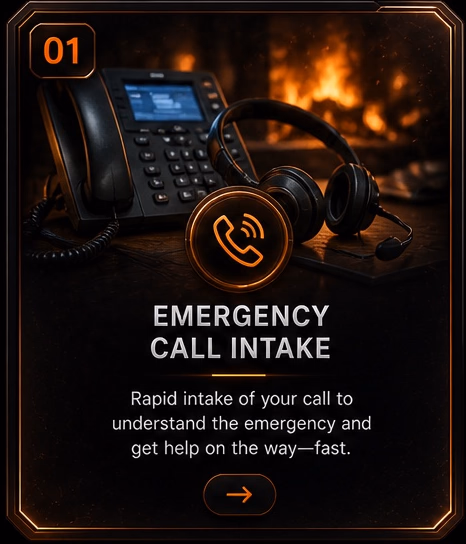 Illustrated emergency call intake process card