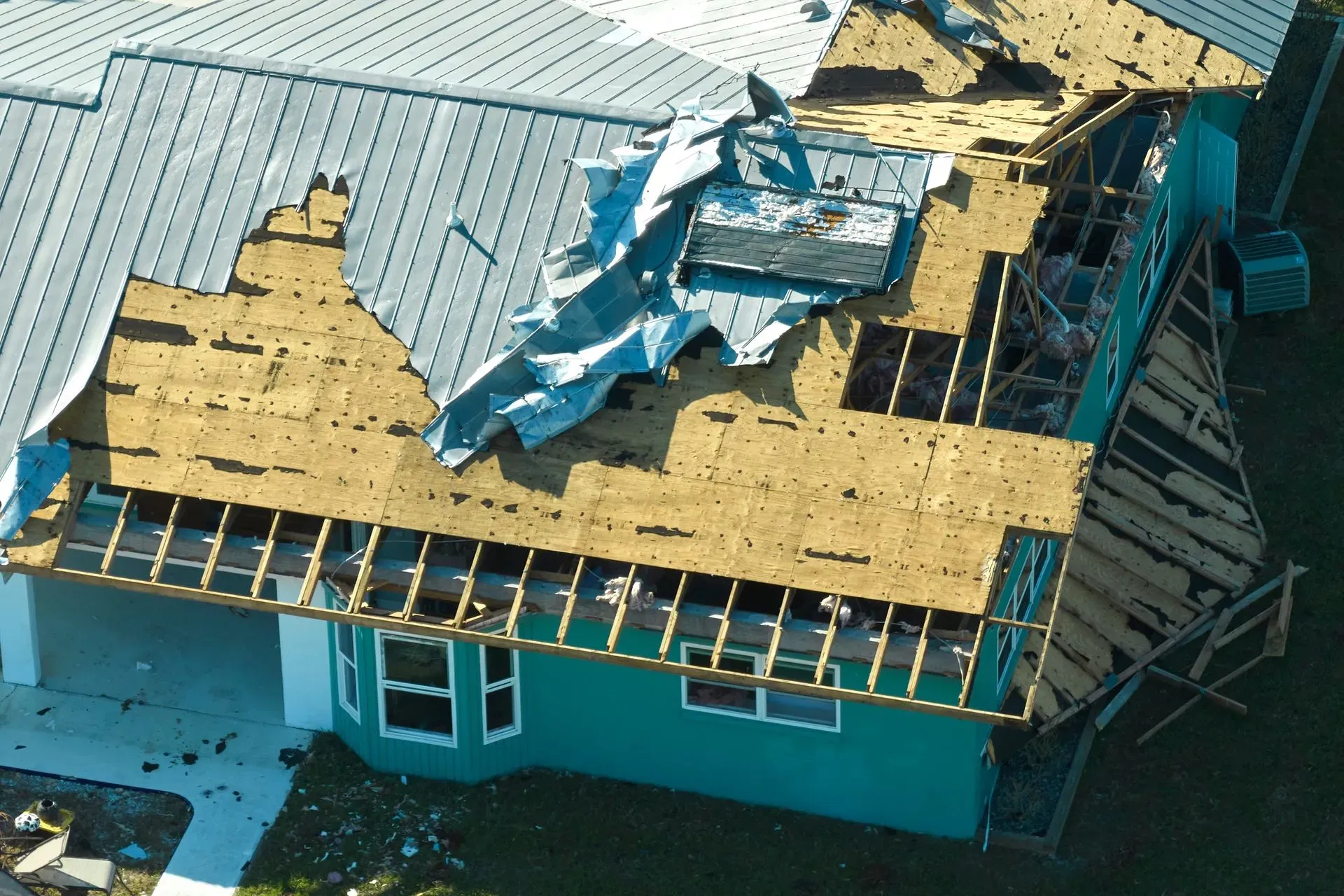 Storm damage cleanup after severe weather