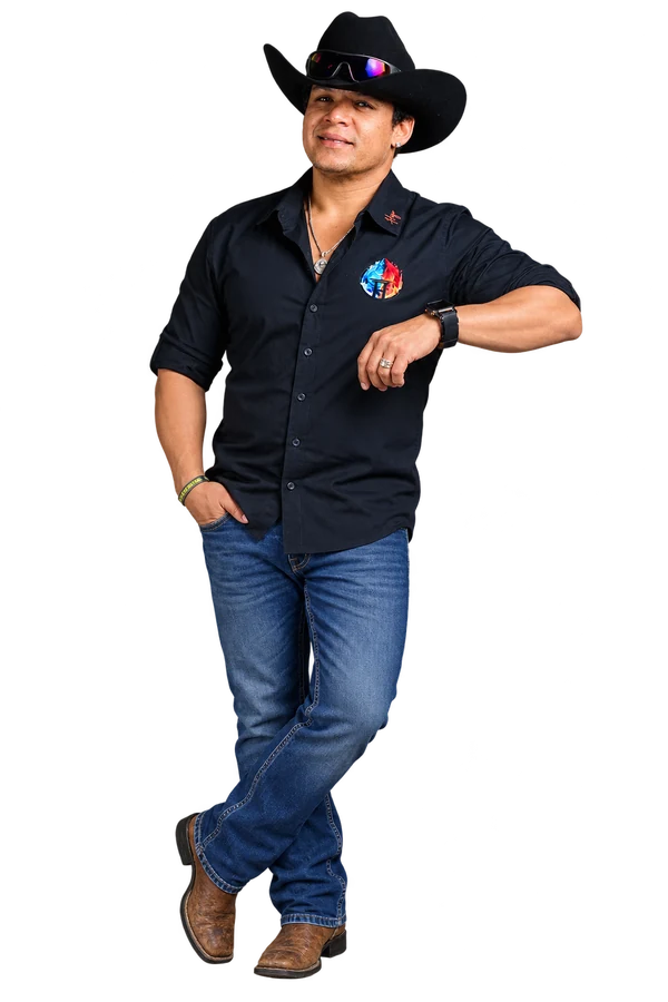 Illustration of Hugo Garcia beside the emergency help card